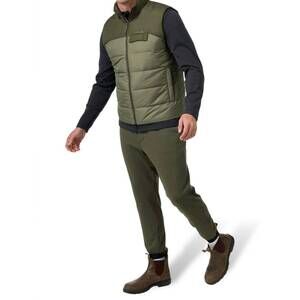 NEW FLYLOW GEAR larry mock neck vest in leaf/evergreen